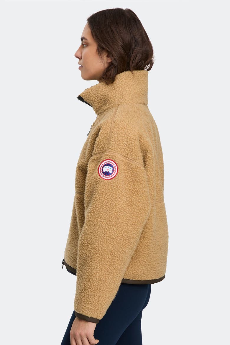 Simcoe Zip Up Fleece Jacket, Alternate, color, Ecru Beige/Terra