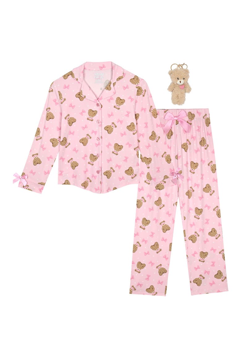 Kids' Bear Print Pajama Set, Main, color, PINK