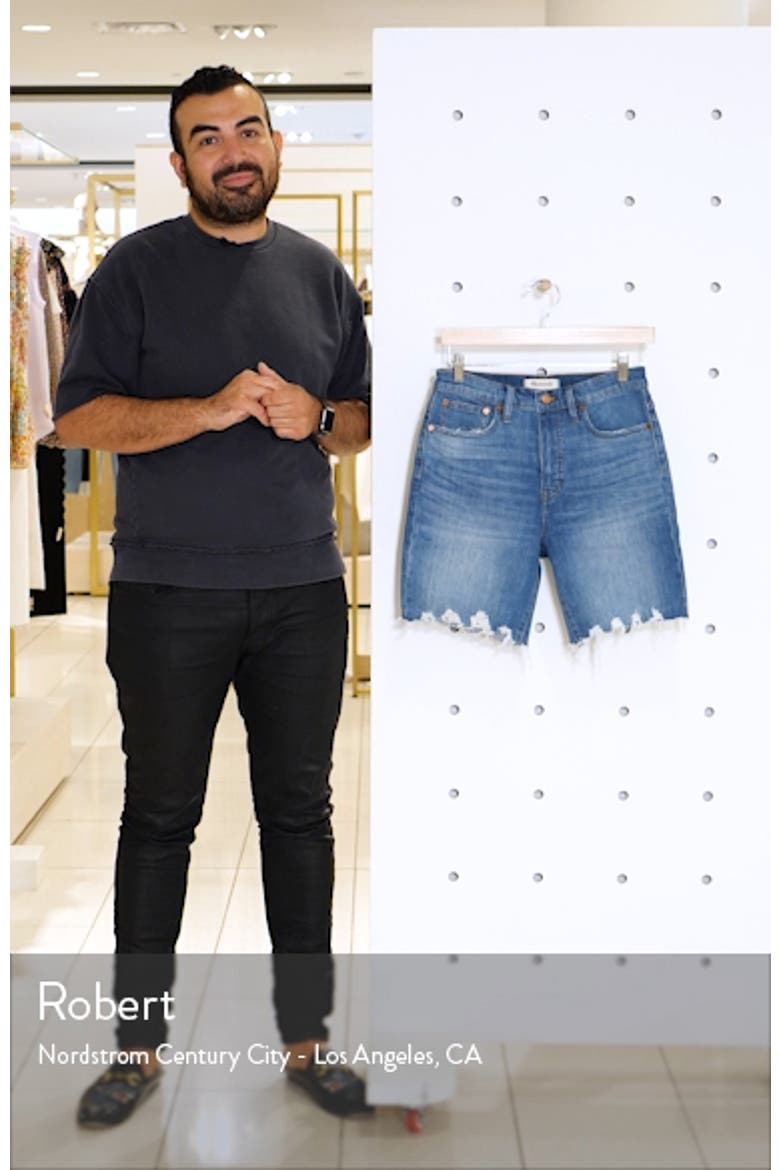 High Waist Mid Length Denim Shorts video