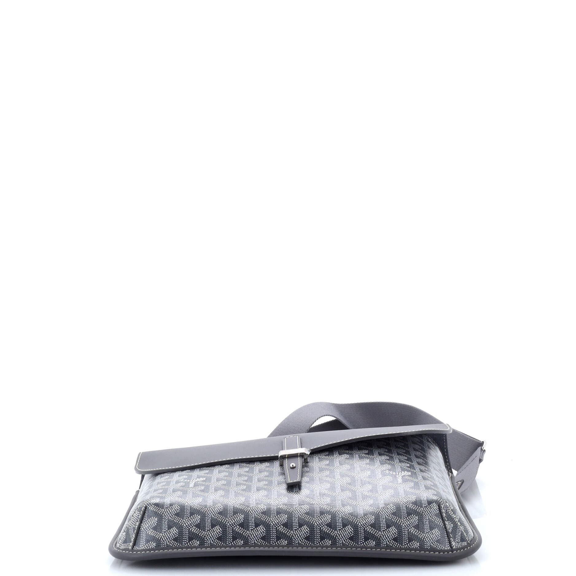 Pre-Owned Goyard Coursier Messenger Bag Coated Canvas and Leather, Alternate, color, Gray