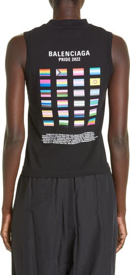 ●送料込●BALENCIAGA●Pride 2022 タンクトップ NWT $495 Balenciaga Pride 2022 Stretch Cotton Graphic Tank