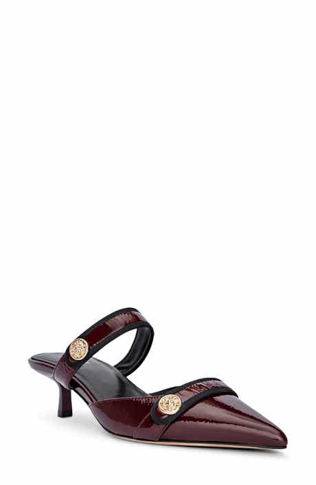 L'AGENCE Gilliane II Mary Jane Pointed Toe Kitten Heel Mule