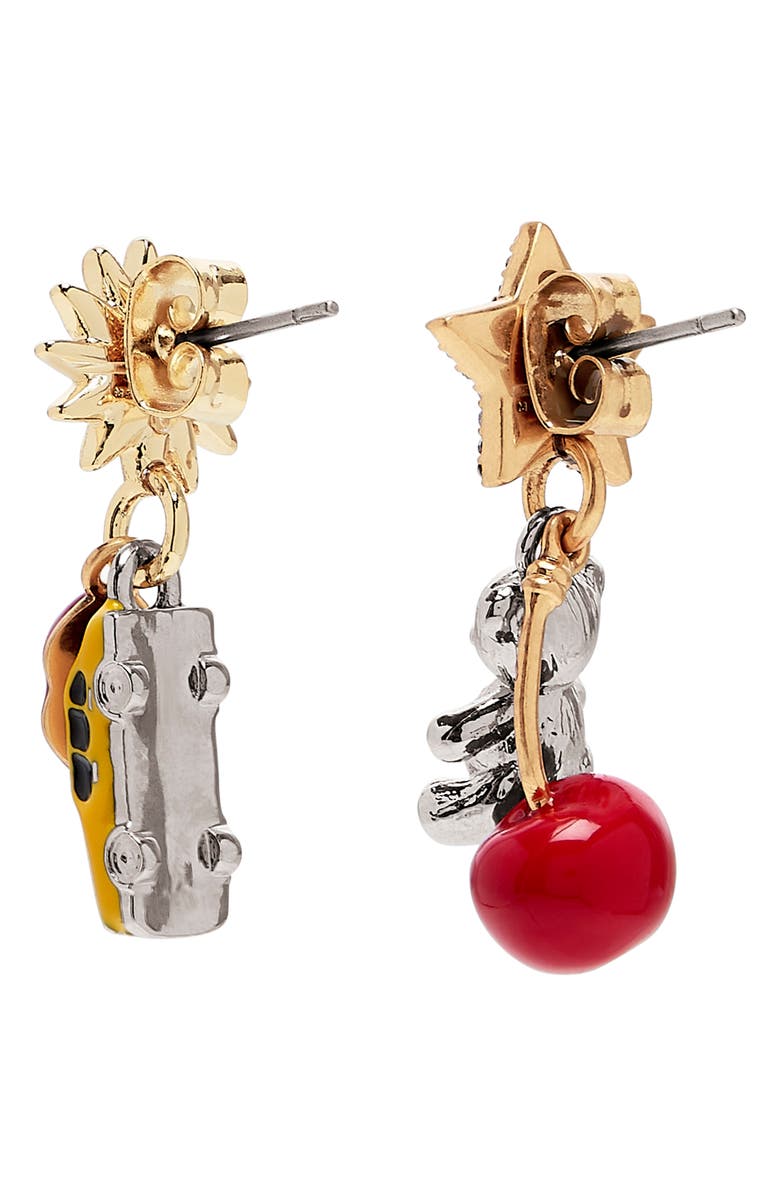Marc Jacobs Trinket Charm Mismatched Cluster Earrings, Alternate, color, Silver/ Multi