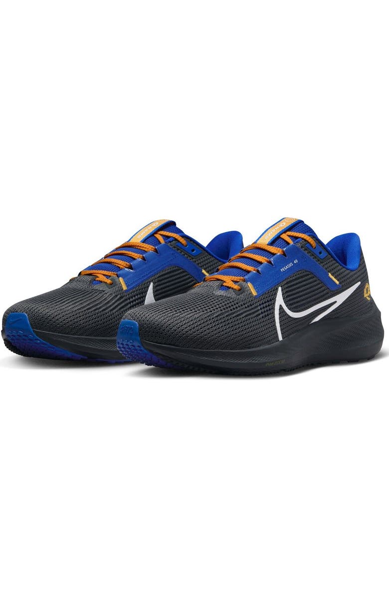 Nike Unisex Nike Anthracite Los Angeles Rams Zoom Pegasus 40 Running Shoe, Alternate, color,