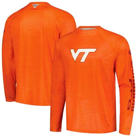 Men's Columbia  Orange Virginia Tech Hokies PFG Terminal Tackle Omni-Shade Raglan Long Sleeve T-Shirt