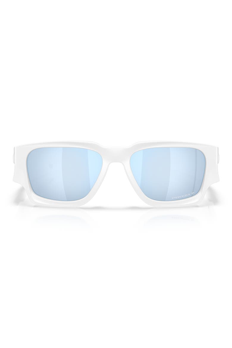 Instagator 58mm Polarized Rectangular Sunglasses, Main, color, MATTE WHITE / PRIZM
