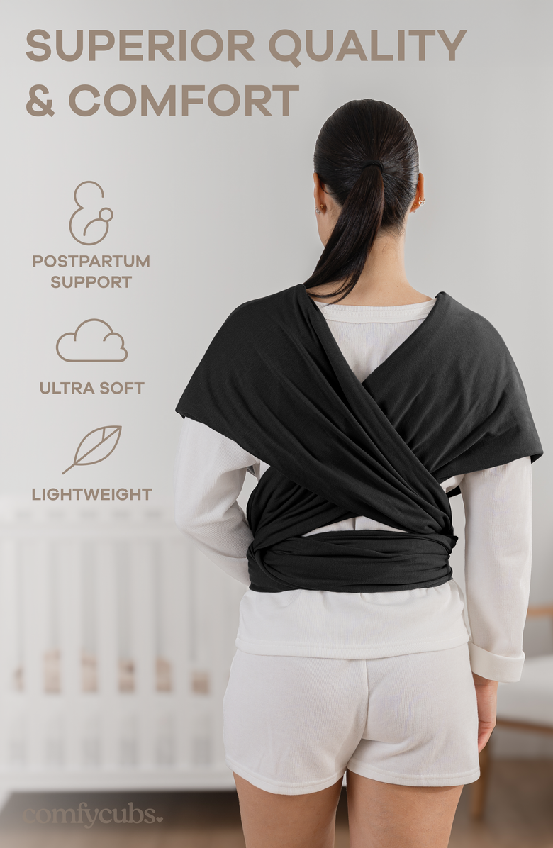 Comfy Cubs Baby Wrap Carrier, Alternate, color, Black