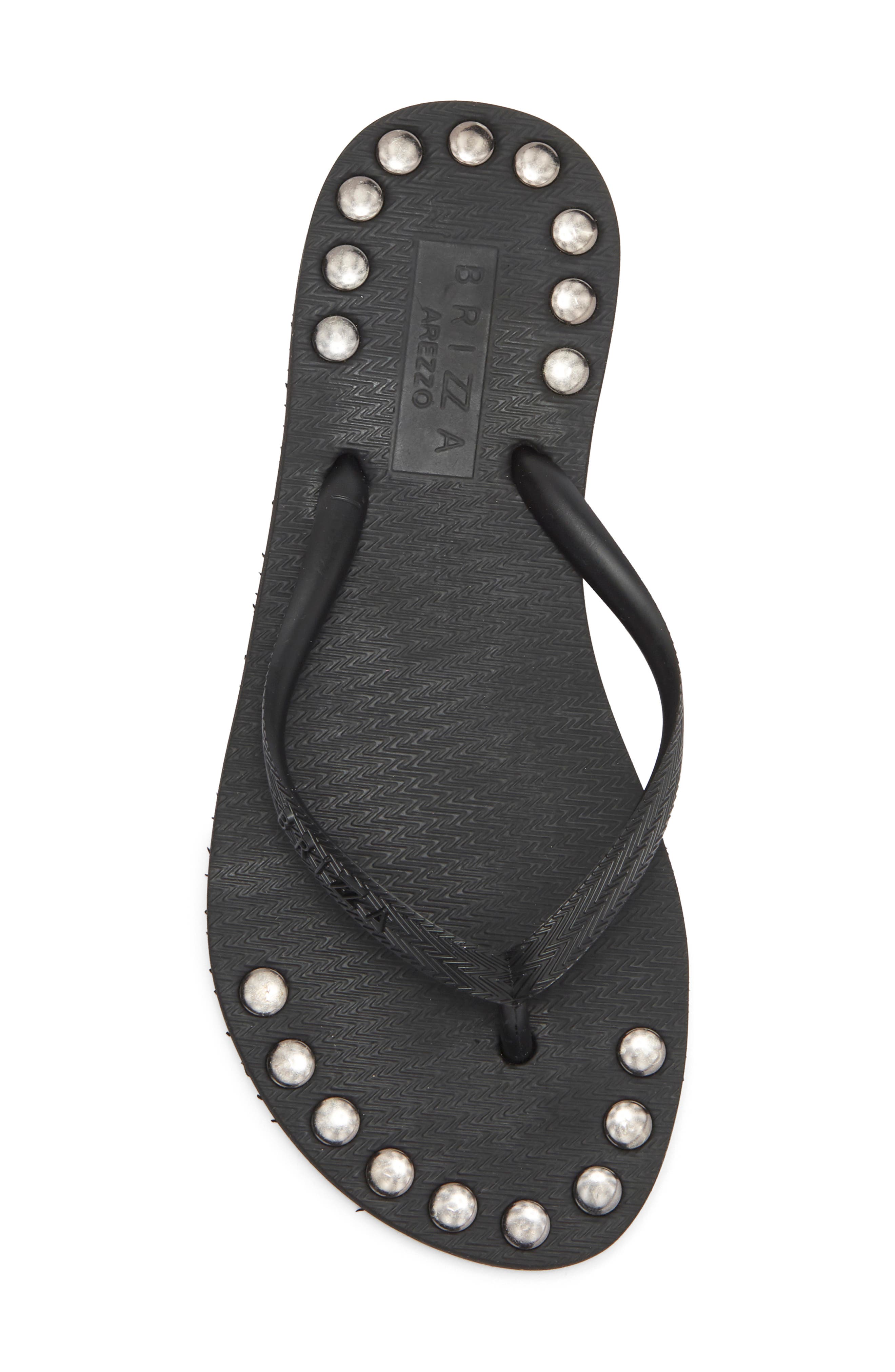 Studded Flip Flop, Alternate, color, BLACK