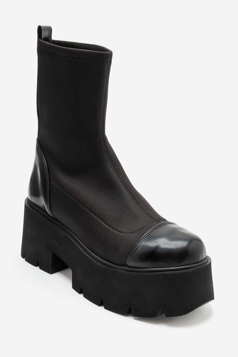 Jadelina Scuba Platform Sock Boot