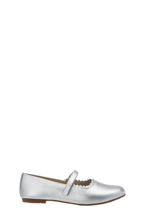 Elephantito Girl's Aria Scallop-trim Ballerina Flats, Baby/toddler/kids In Silver