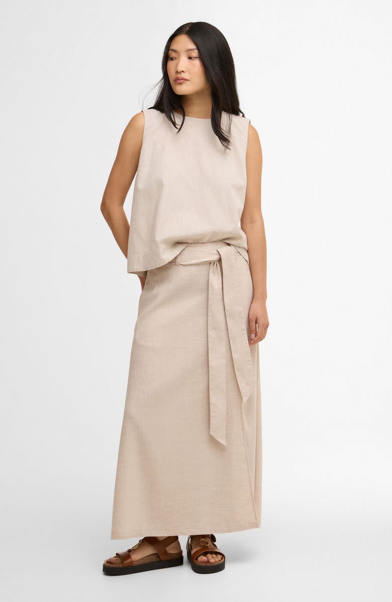 Barbour Gabby Linen Blend Maxi Skirt, Alternate, color, Mist