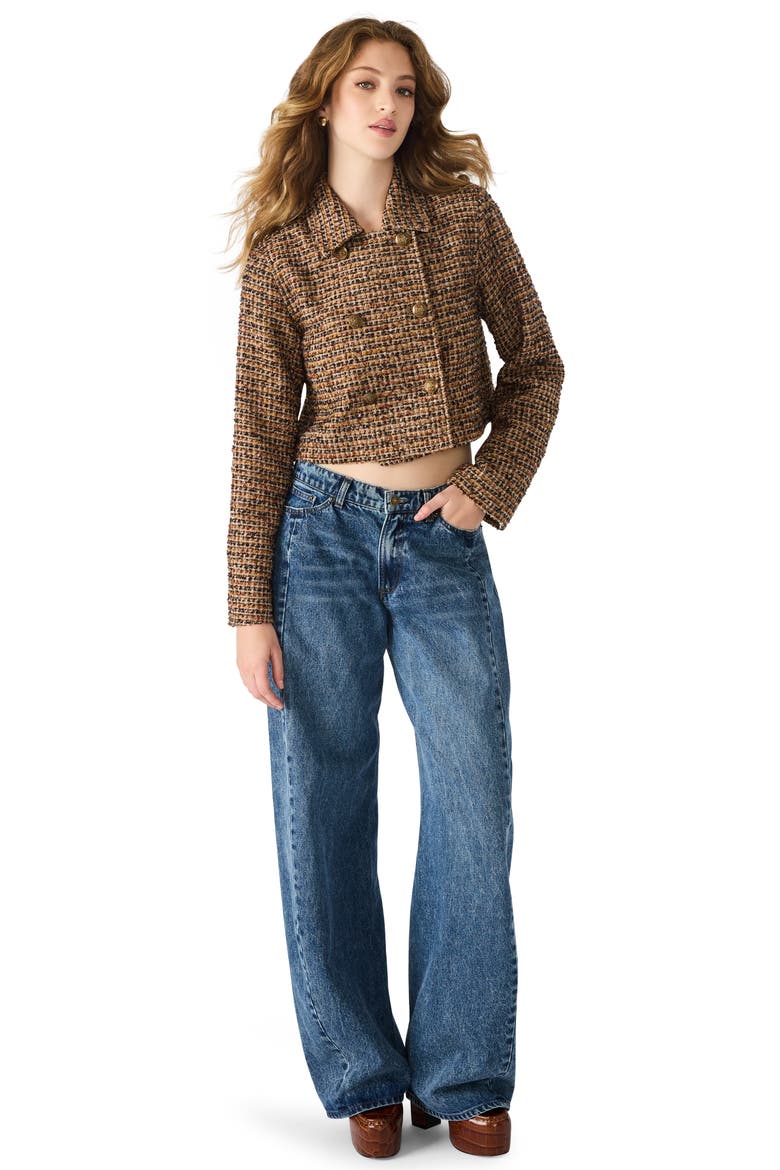 Avie Tweed Jacket, Alternate, color, BROWN PLAID MIX