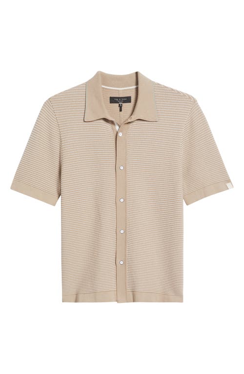 Rag & Bone Harvey Striped Cotton-blend Shirt In Light Beige