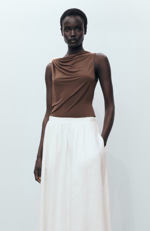 Mango A-line Linen Skirt