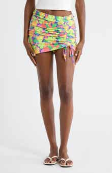 Ruched Tie Cover-Up Miniskirt