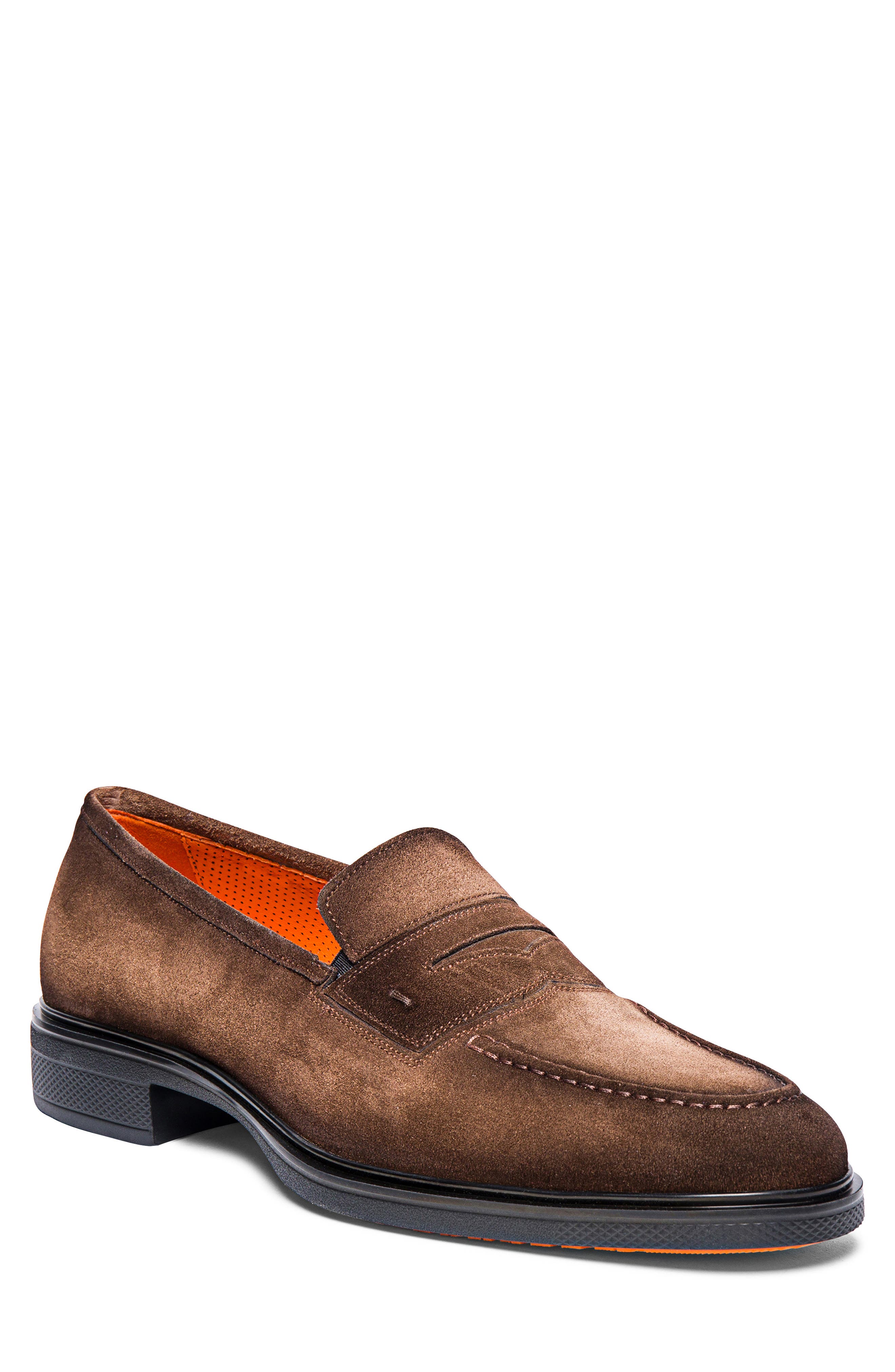 Santoni Easy Penny Loafer, Main, color, Brown-S50