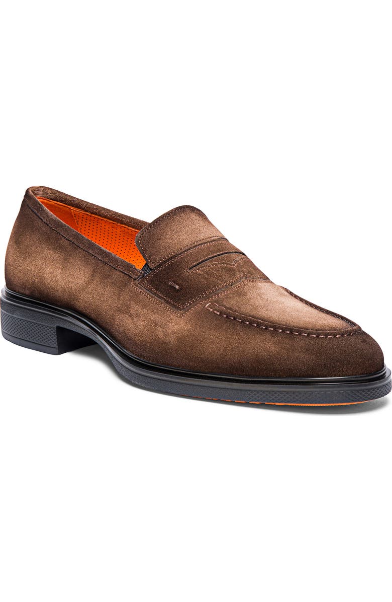 Santoni Easy Penny Loafer, Main, color, Brown