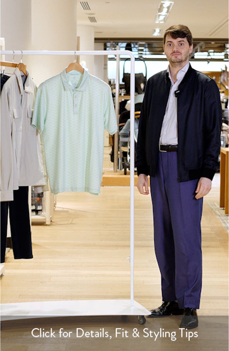 Springs Leaf Print Performance Golf Polo, sales video thumbnail