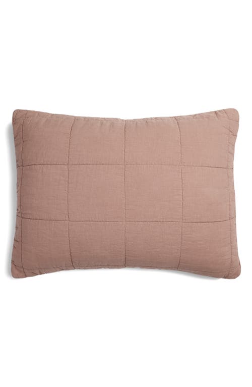 Parachute Linen Box Quilted Sham Set In Brown