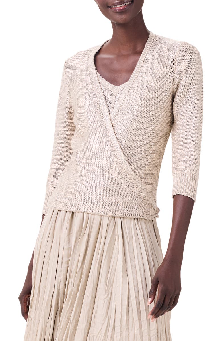 NIC+ZOE Subtle Sparkle 4-Way Cotton Blend Cardigan, Alternate, color,
