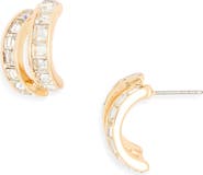 NORDSTROM RACK Crystal Double Huggie Hoop Earrings