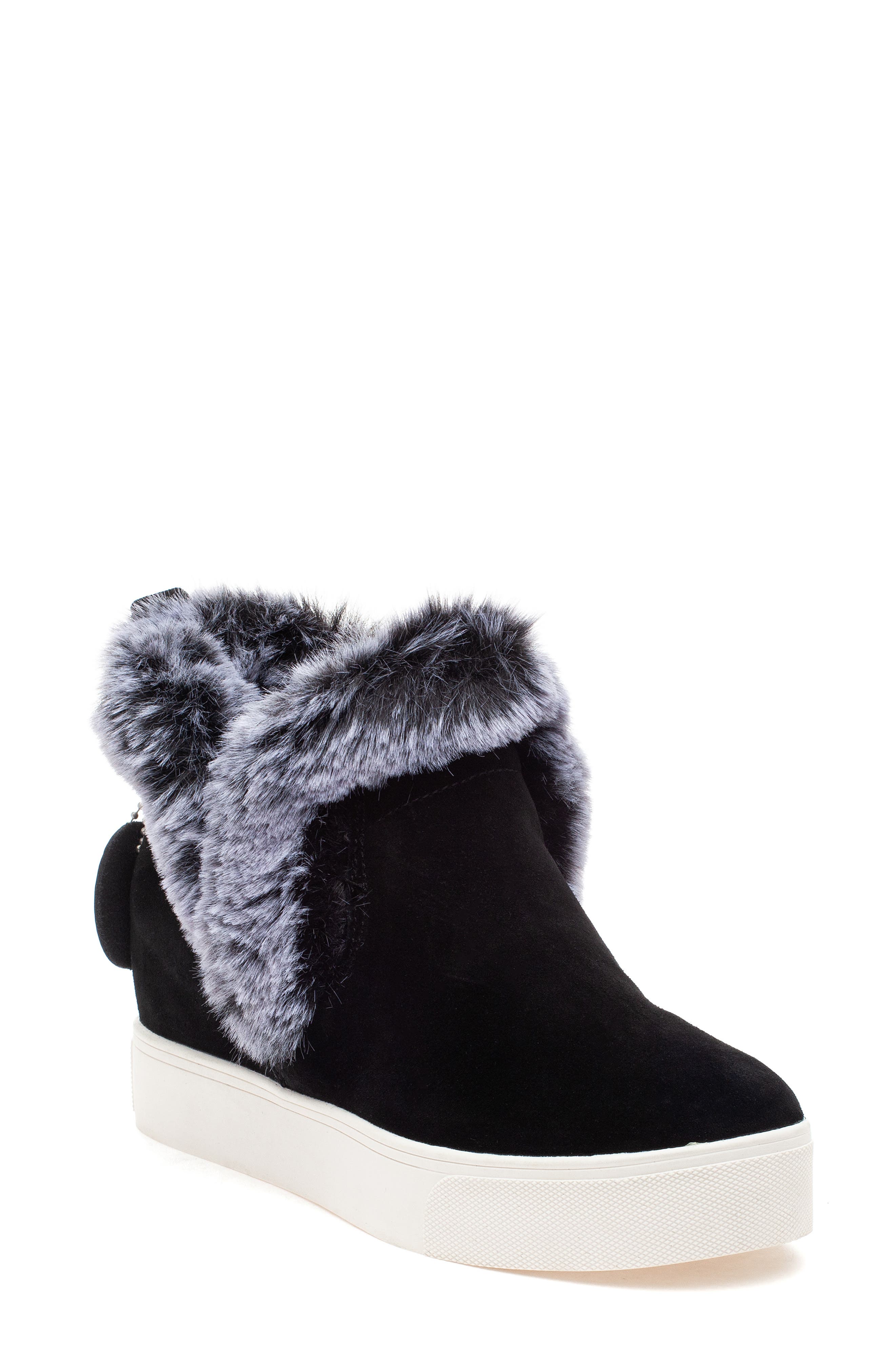 JSlides Faux Fur Lined Bootie, Main, color, 