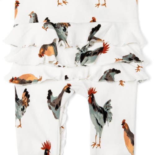 Milkbarn Organic Cotton Ruffle Zipper Footed Romper