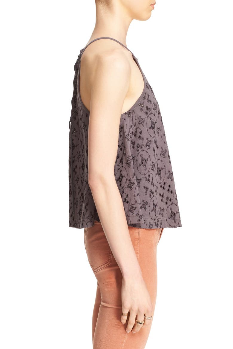 'Dream Date' Eyelet Tank, Alternate, color, GREY