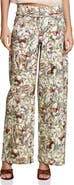 Avec Les Filles Belted Wide Leg Stretch Denim Pants