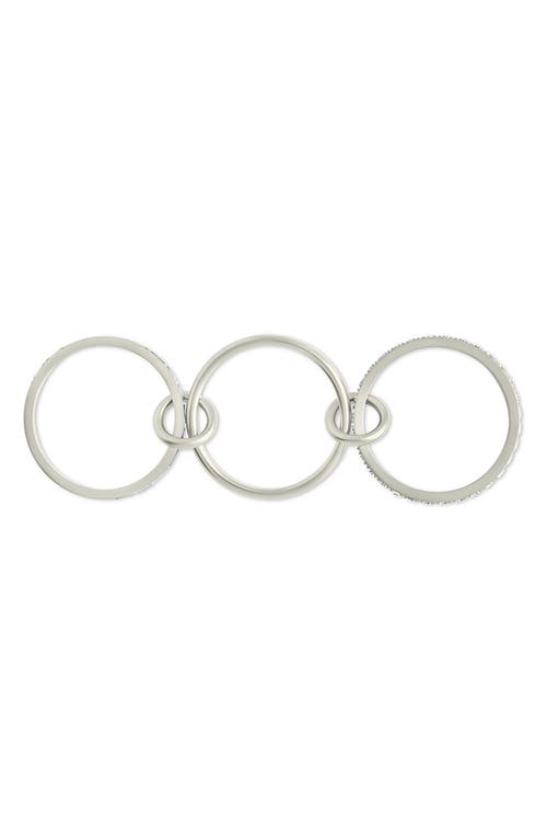 Sterling Forever Thea Cubic Zirconia Linked Ring In Metallic
