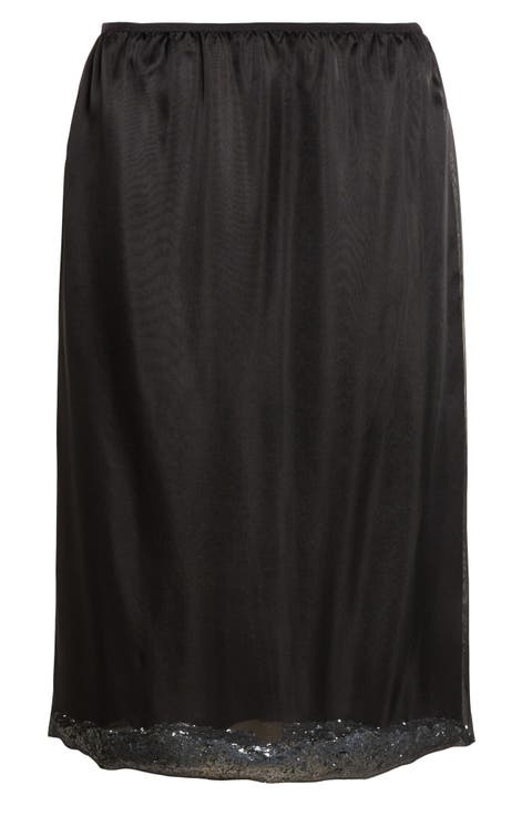 Sidney Glitter Hem Sheer Silk Skirt