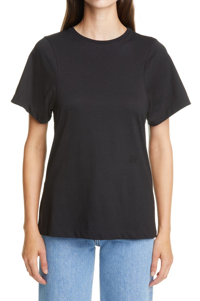 Totême Espera Organic Cotton T-Shirt, Main, color, BLACK 200