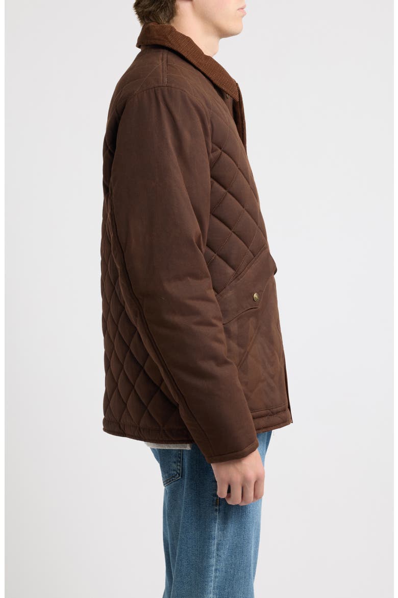 Waxed Cotton Quilted Countryman's Jacket, Alternate, color, BROWN