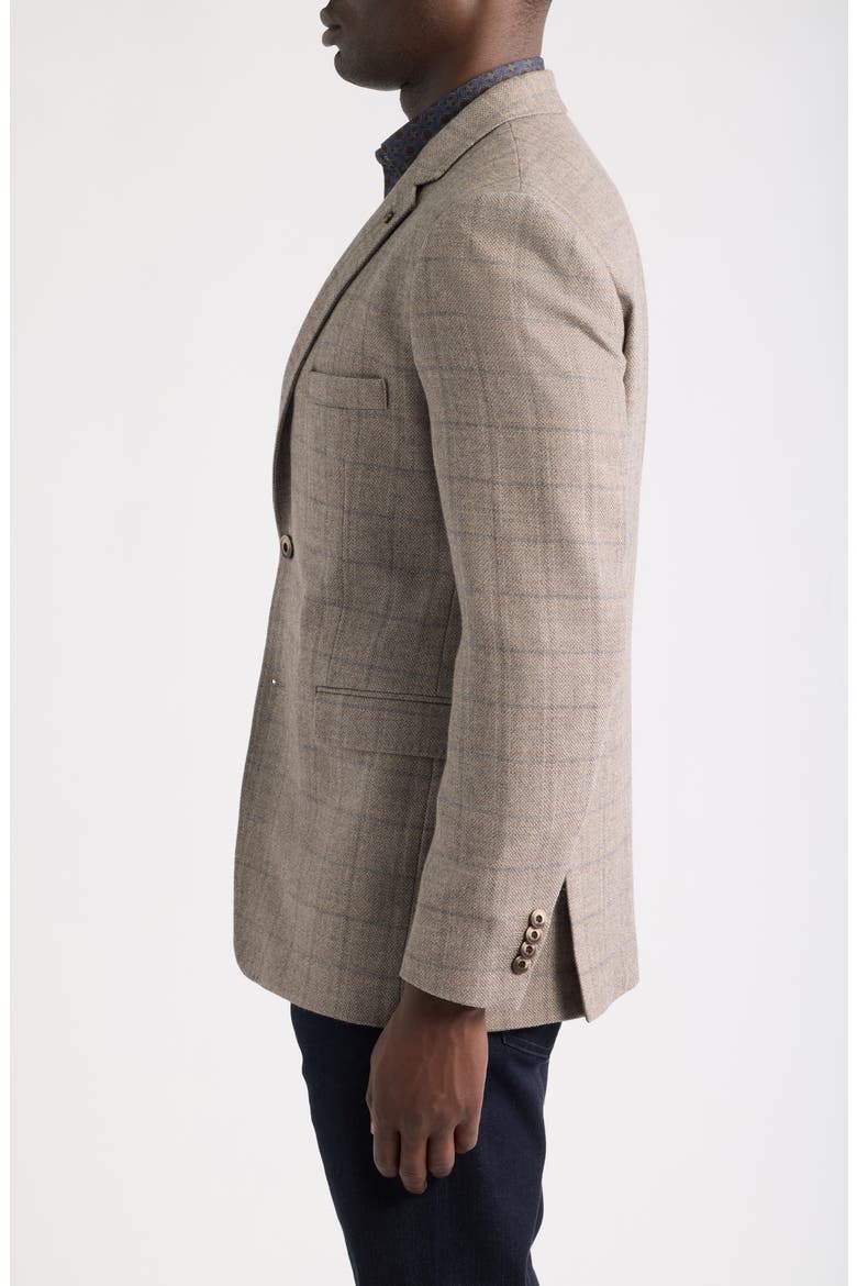 Townsend Plaid Wool Sport Coat, Alternate, color, TAUPE WINDOWPANE PLAID