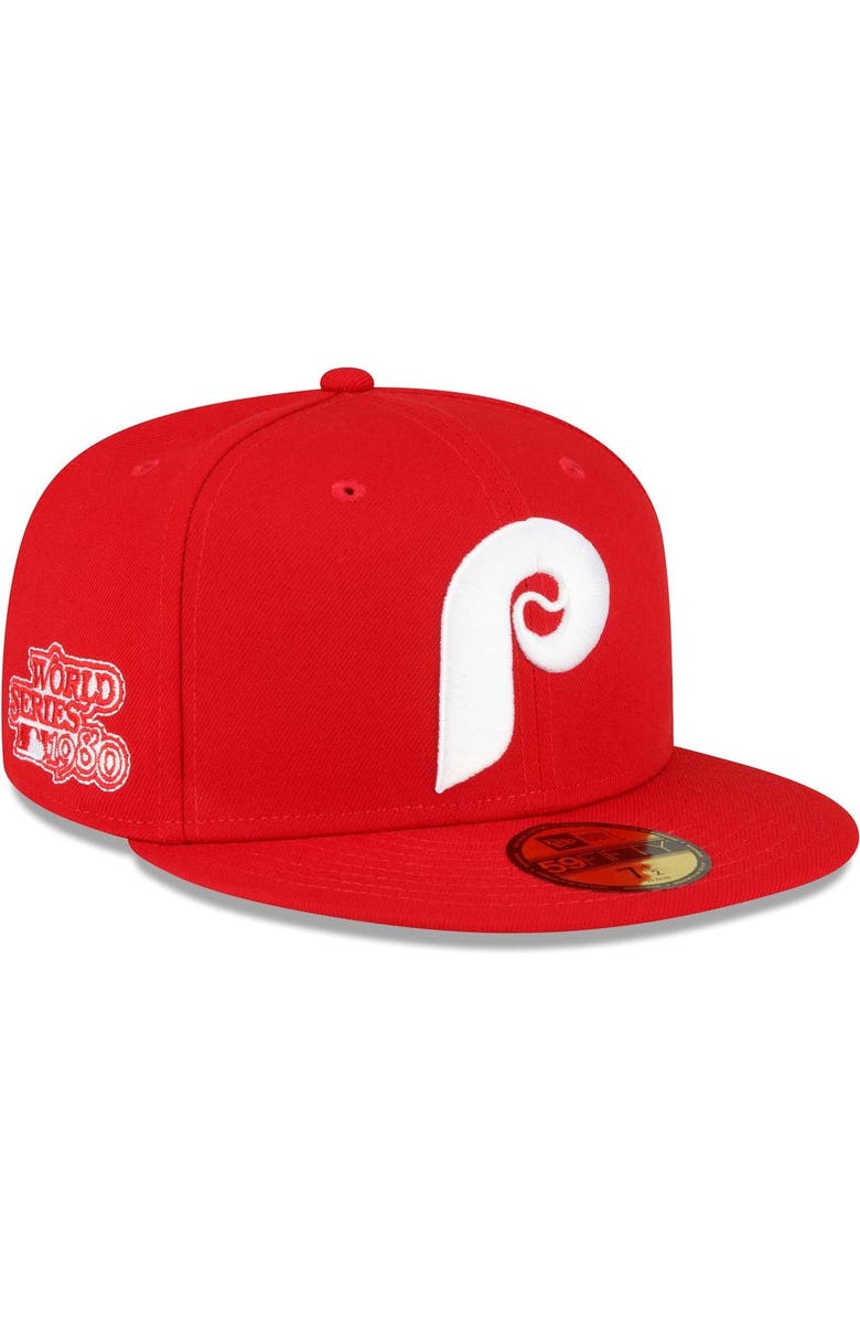 New Era Men's New Era Red Philadelphia Phillies Sidepatch 59FIFTY Fitted Hat, Main, color,