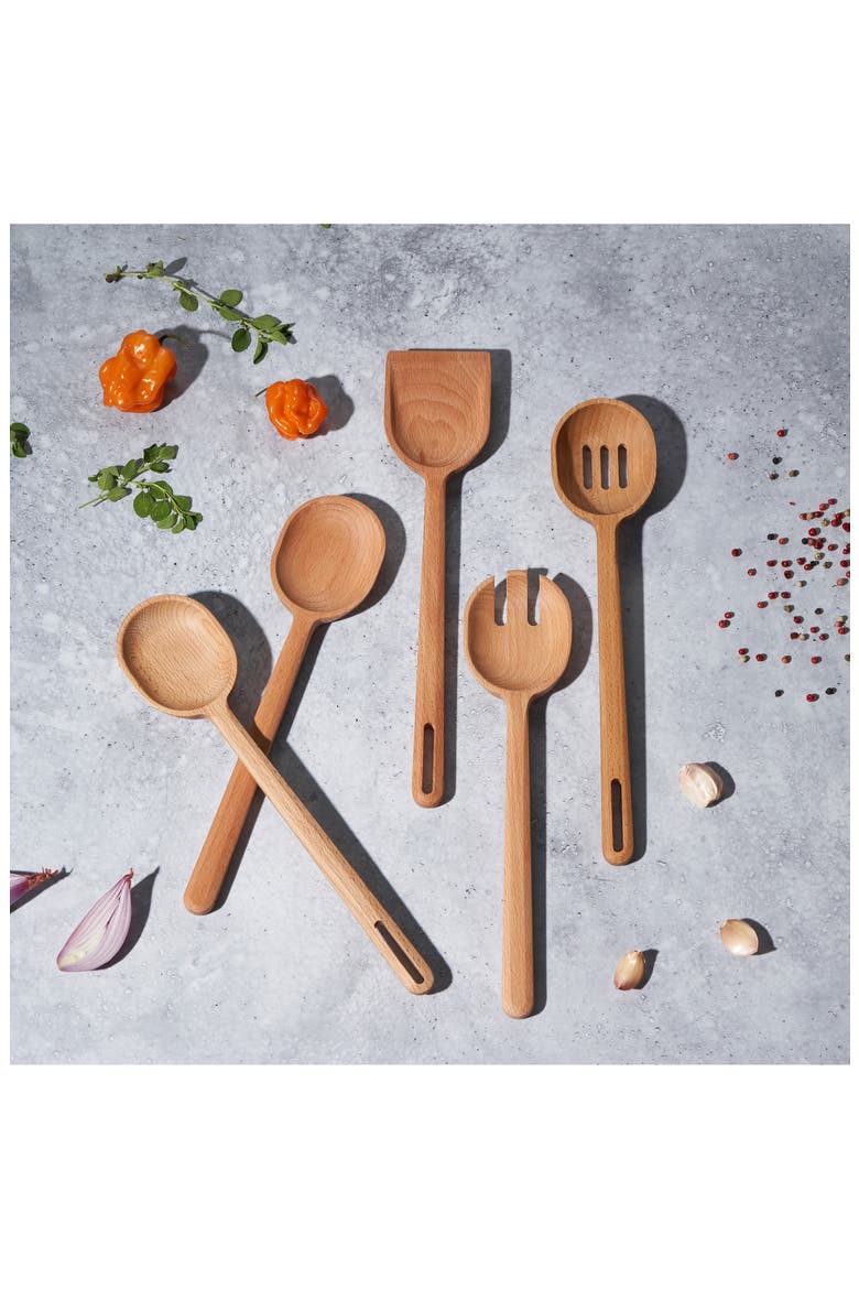 Signature Beech Wood Serving Spoon, Alternate, color, WOOD