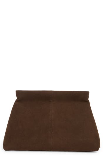 Bcbg Faux Suede Clutch In Brown