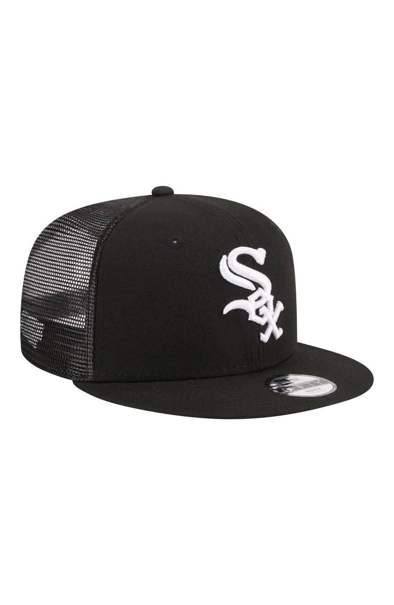 New Era Youth New Era Black Chicago White Sox 9FIFTY Trucker Snapback Hat, Alternate, color, Black