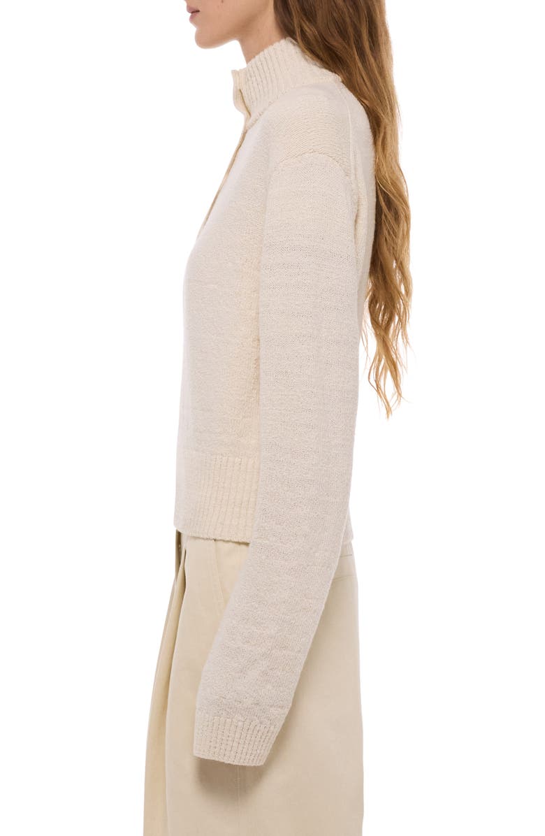 Helmut Lang Wool & Cotton Blend Slub Turtleneck Sweater, Alternate, color, Natural