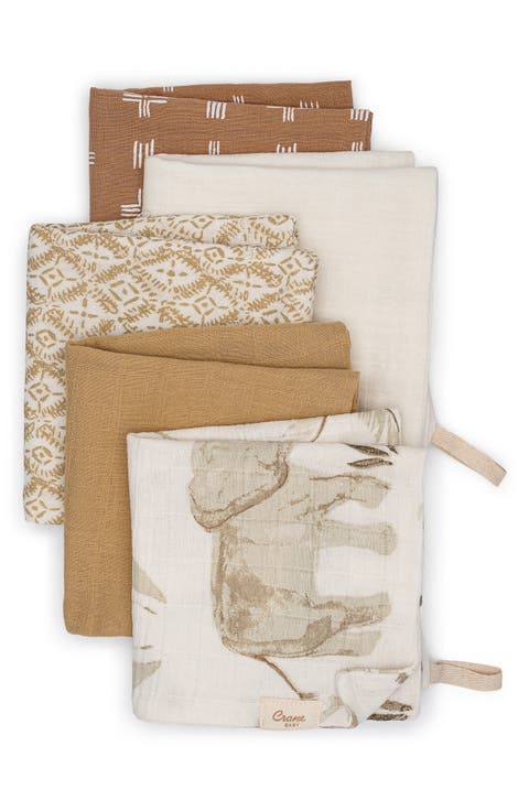 Kendi 5-Pack Cotton Muslin Washcloths