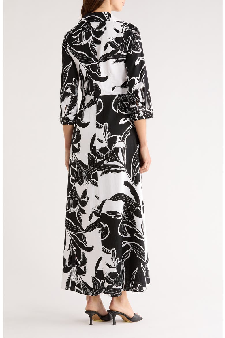 Floral Faux Wrap Maxi Dress, Alternate, color, RICH BLACK