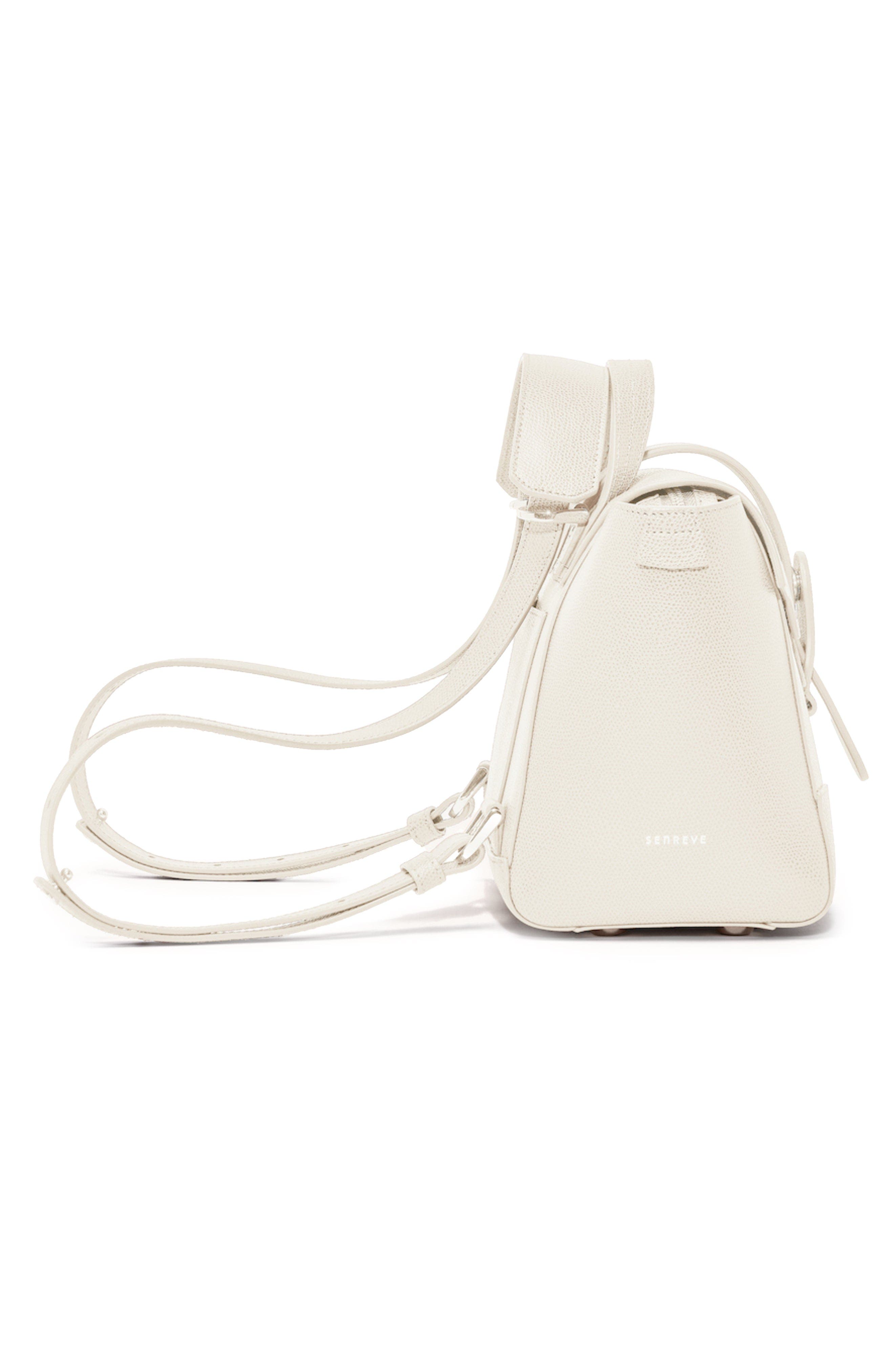 Mini Maestra Pebbled Leather 4-Way Convertible Handbag, Alternate, color, Cream