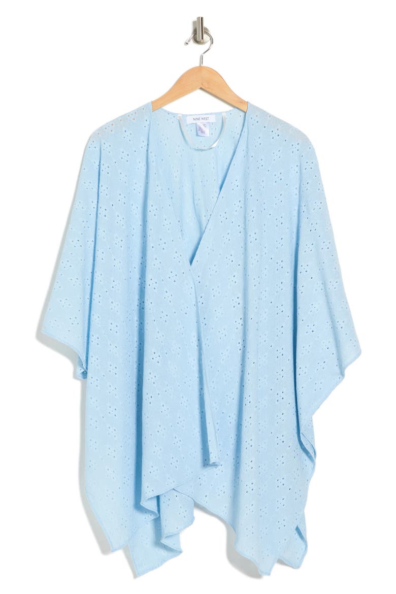 Eyelet Ruana, Alternate, color, CHAMBRAY