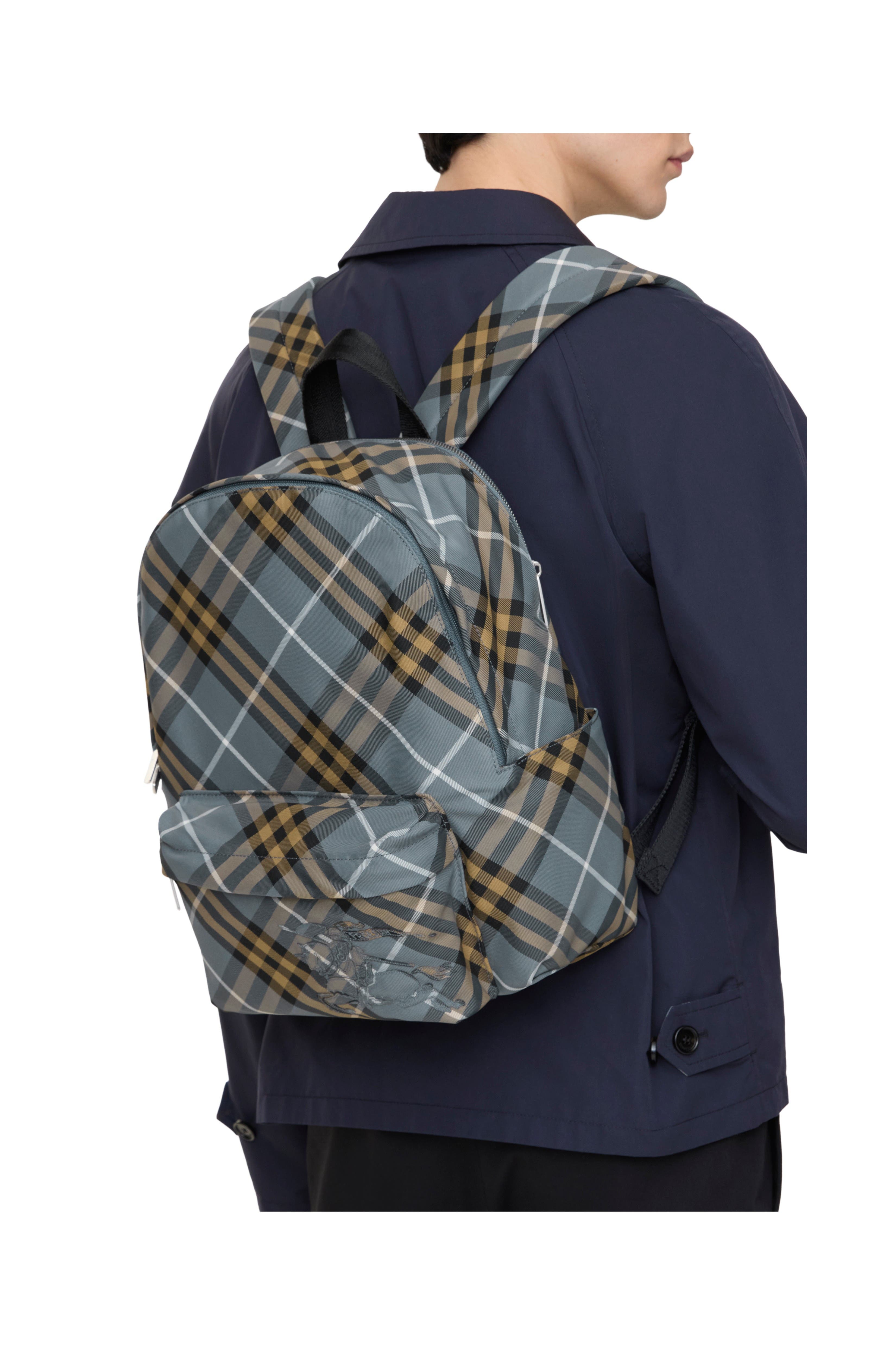 Small Check Backpack, Alternate, color, Wave blue