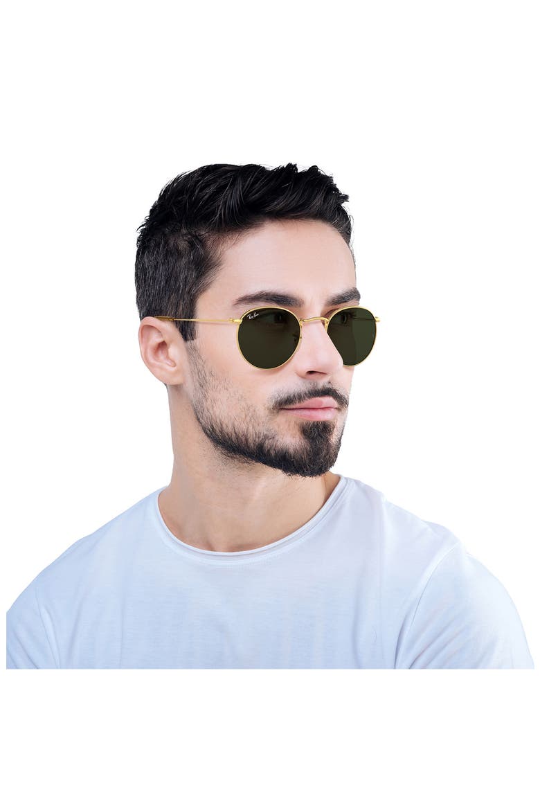 53mm Round Sunglasses, Alternate, color, GOLD/ GREEN GOLD
