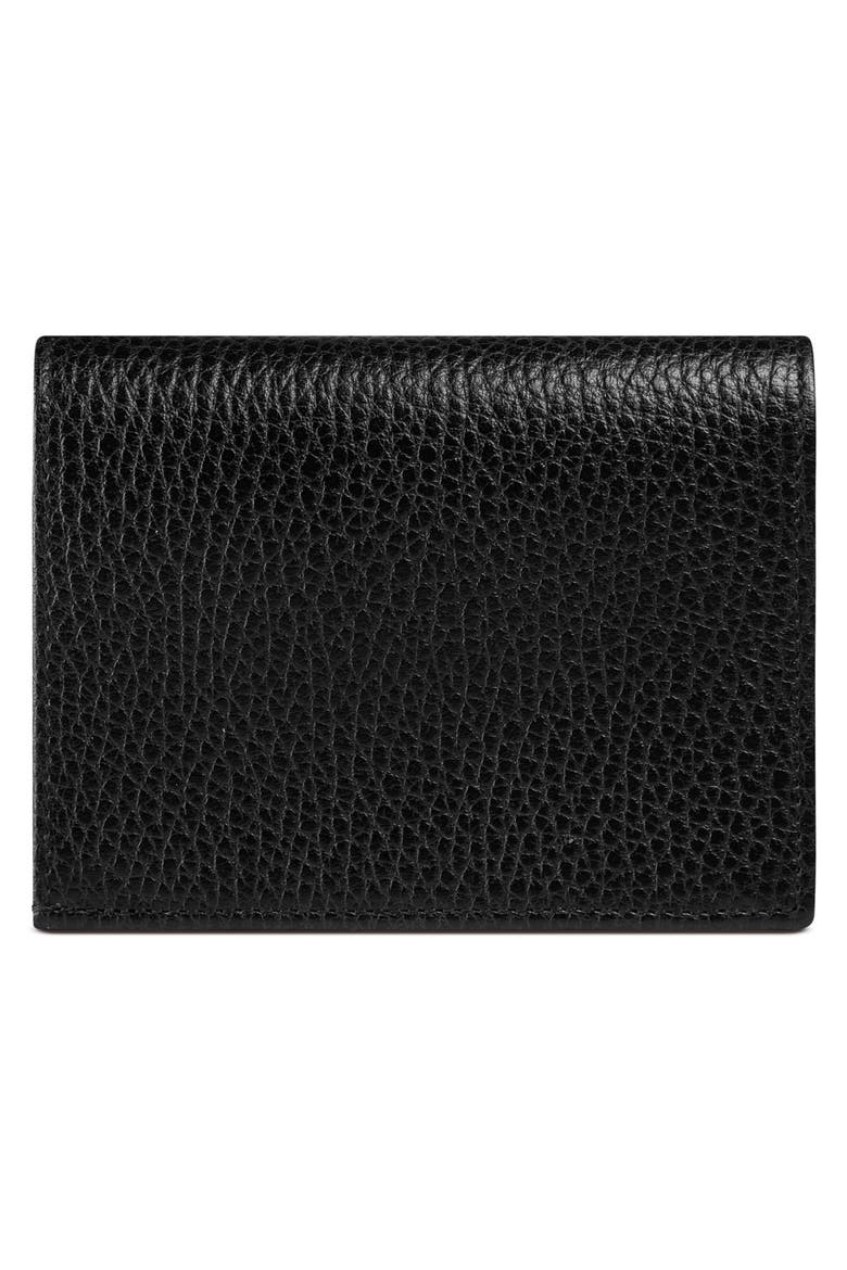 Petite Leather Card Case, Alternate, color, NERO/ NERO
