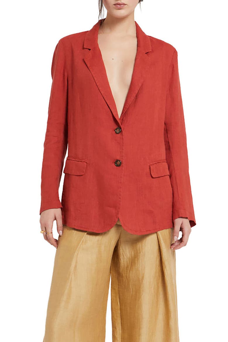 Linen Jacket, Main, color, Red