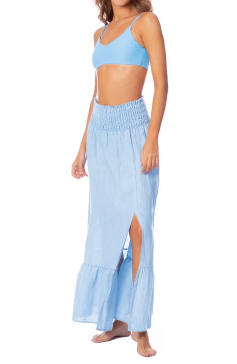 Aubrey Strone Blue Cover-Up Skirt