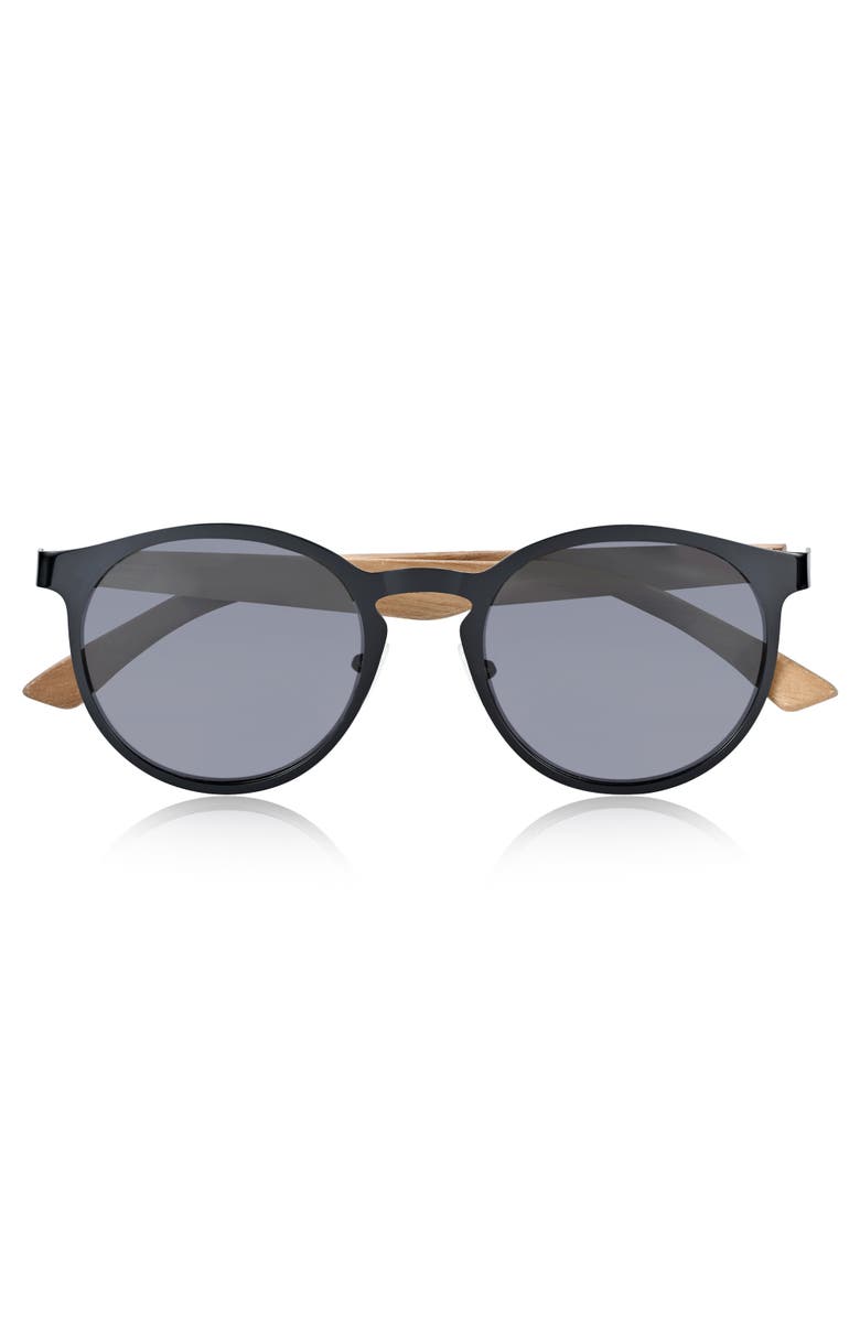 EARTH WOOD Positano Polarized Sunglasses, Alternate, color, Black/Black