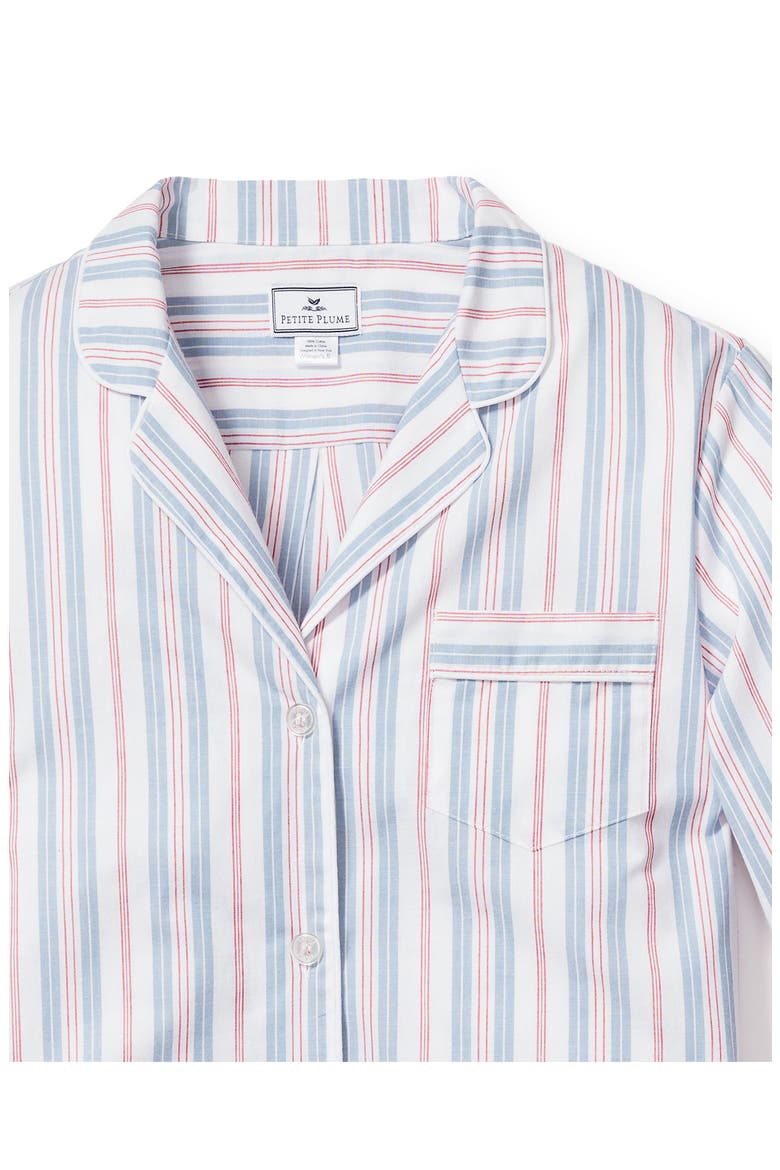 Stripe Cotton Pajamas, Alternate, color, BLUE